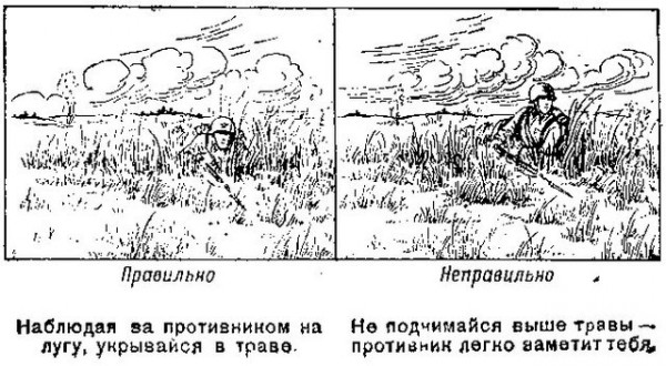 Scout-Erinnerung verkleiden Памятка разведчику по маскировке