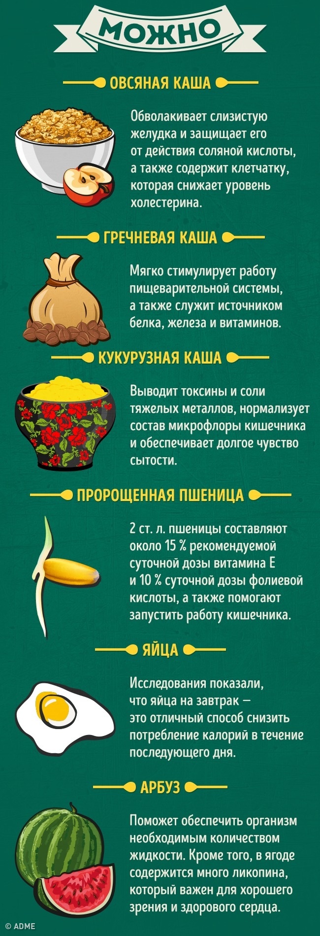 Lebensmittel, die auf nüchternen Magen gegessen werden können und nicht Что можно/нельзя есть натощак