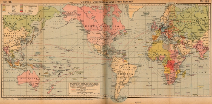 Karte der Handelswege im Jahr 1912
