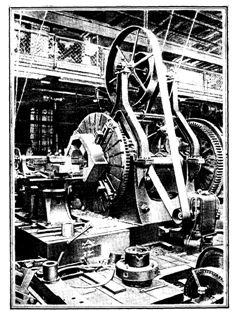 Frontal-Drehmaschine mit einem Antrieb von dem Elektromotor (Frankreich, Ende des XIX Jahrhunderts.)