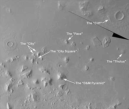 Foto der großen Pyramiden auf dem Mars.