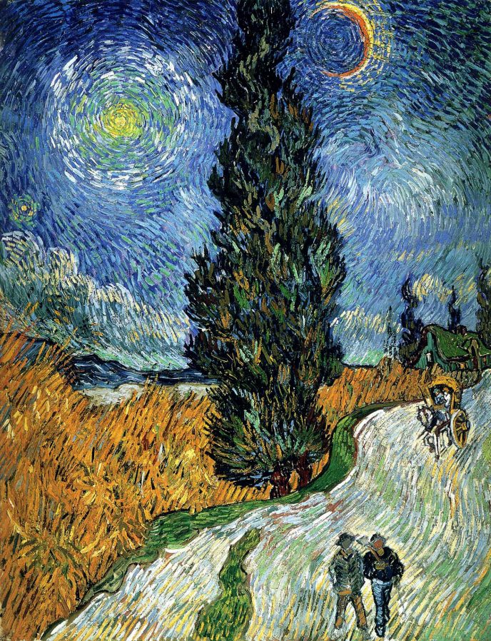 Eine Straße mit Zypressen und Sternen - Van Goghs Meisterwerke, die jeder kennen sollte Дорога с кипарисом и звездой - Картины Ван Гога, которые должен знать каждый