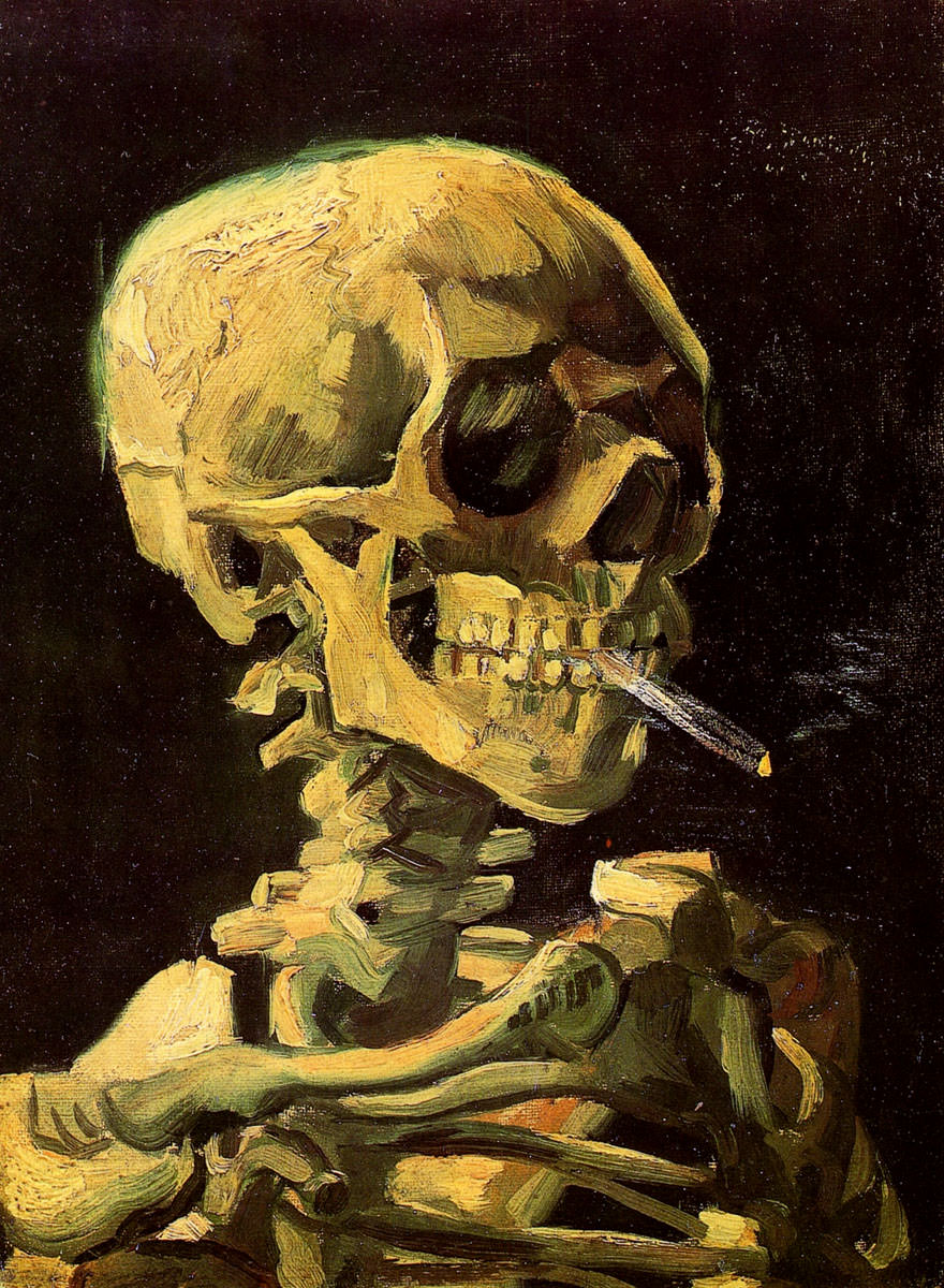 Totenkopf mit brennender Zigarette - Meisterwerke von Van Gogh, die jeder kennen sollte Череп с горящей сигаретой - Картины Ван Гога, которые должен знать каждый