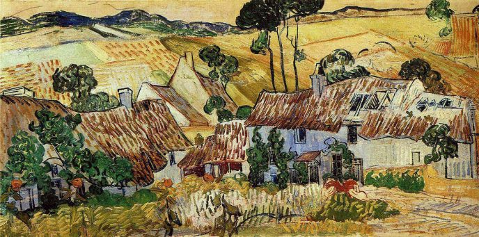 Strohdachhäuser auf dem Hügel - Van Goghs Meisterwerke, die jeder kennen sollte Дома с соломенными крышами на холме - Картины Ван Гога, которые должен знать каждый