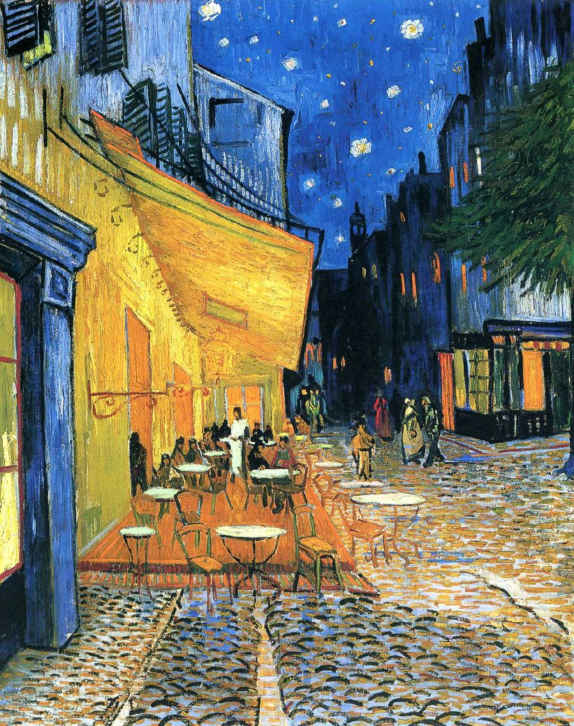 Night Cafe Terrace - Meisterwerke von Van Gogh, die jeder kennen sollte Ночная терраса кафе - Картины Ван Гога, которые должен знать каждый