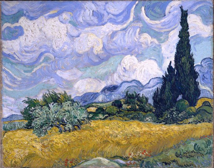 Weizenfeld mit Zypressen - Van Goghs Meisterwerke, die jeder kennen sollte Пшеничное поле с кипарисами - Картины Ван Гога, которые должен знать каждый