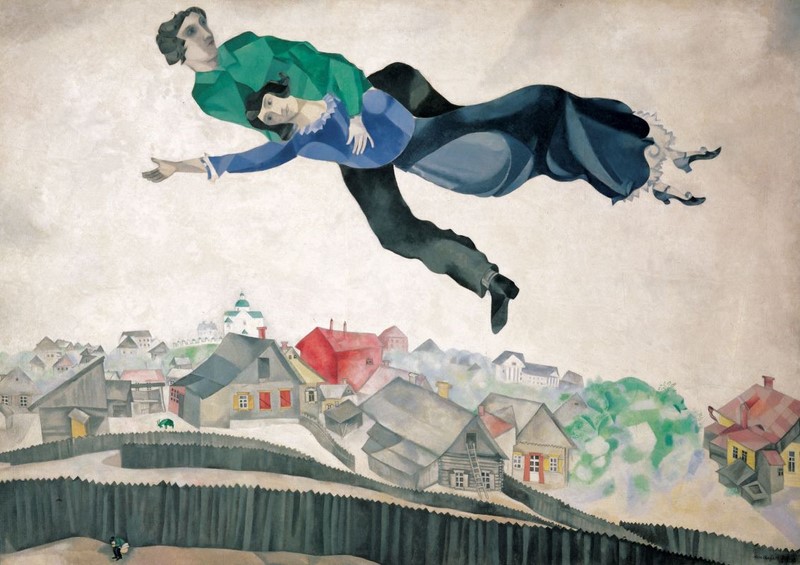 Marc Chagall, "Über der Stadt" Марк Шагал, «Над городом»