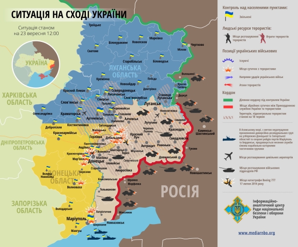 Die Lage im Osten der Ukraine auf 2014.09.23