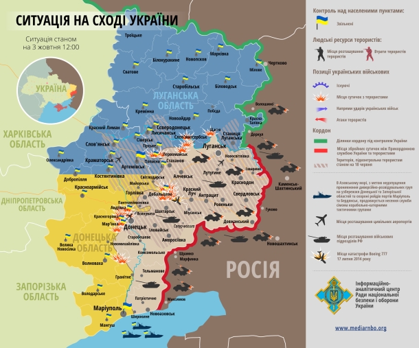 Debaltsevo, Popasnaya, Glück und Donetsk sind die Hot Spots