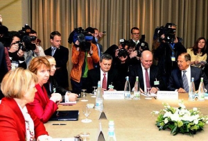 Das Treffen in Genf in der Ukraine ist seit sieben Stunden dauerte. Bildergeschichte