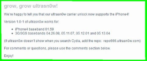 Schalte Modem von 04.26.08 bis 05.13.04 für iPhone 3G, 3GS, 4 mit Ultrasn0w Анлок модема от 04.26.08 до 05.13.04 для iphone 3G,3GS,4 с помощью Ultrasn0w