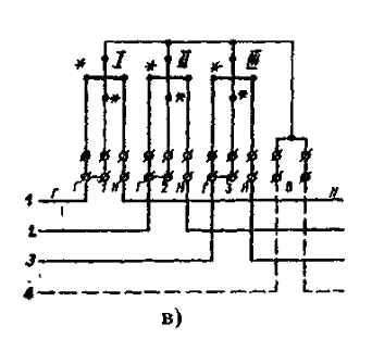 Schemes of Einbeziehung der Drei-Phasen-Drei-Element-Wirkenergiezähler Typ CA4 (SA4U)