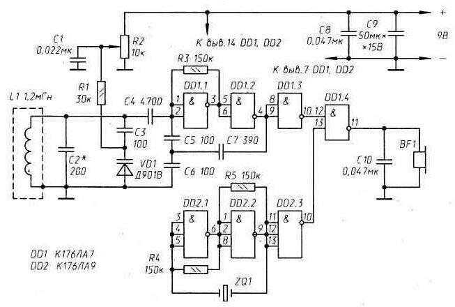 Metalldetektor-Schema.