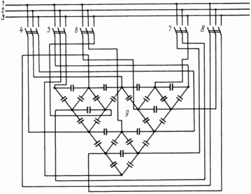 Phase symmetrischen Leistungskondensatorbank