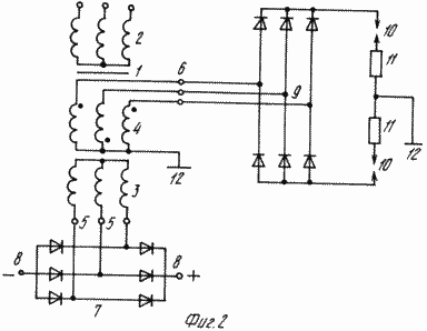 Einrichtung zur Phasenüberspannungsschutz von Halbleiter-Wandler. Russische Föderation Patent RU2091951