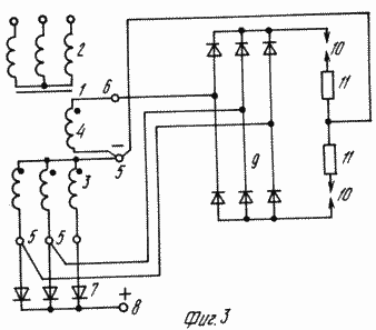 Einrichtung zur Phasenüberspannungsschutz von Halbleiter-Wandler. Russische Föderation Patent RU2091951