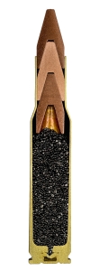 Die Patronen im Abschnitt: Sonder Patrone 7,62x5,6 mm Salvo Squeezebore mit drei Messing Kugeln
